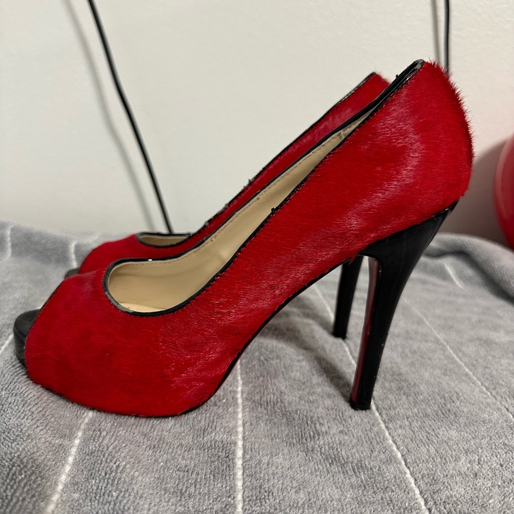 Size 38 Christian Louboutin Lady Red open toe high heels